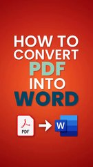 How to Convert PDF to Word #shorts