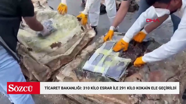 Ticaret Bakanlığı: 310 kilo esrar ile 291 kilo kokain ele geçirildi