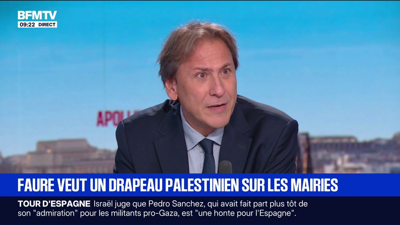 Conflit israélo-palestinien: "Mettre les deux" drapeaux sur les mairies, suggère Jérôme Guedj, député PS