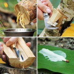 A camping stove with foil and a wood-burning grill - the food turns out amazing🍖