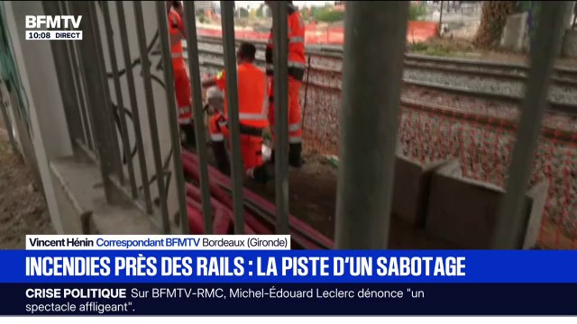 Incendies près des rails: les travaux continuent pendant au moins 24h à Bordeaux, la piste d'un sabotage privilégiée