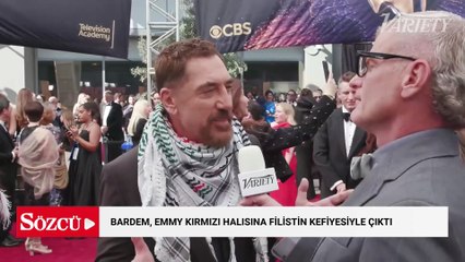 Javier Bardem, Emmy kırmızı halısına Filistin kefiyesiyle çıktı