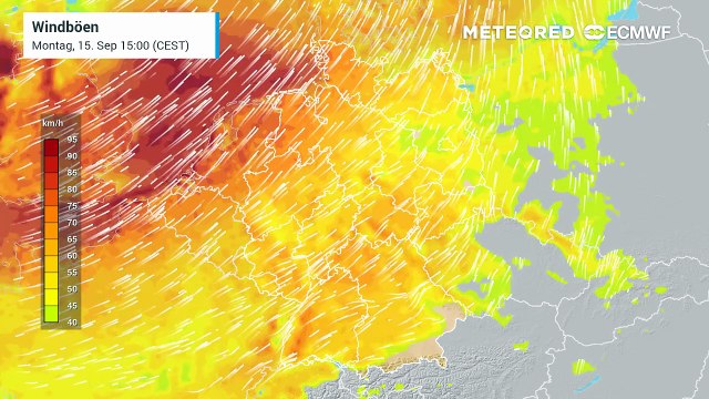 Am Dienstag weiterhin stürmisch: Auf dem Brocken orkanartige Böen bis 105 km/h, an der Nordsee schwere Sturmböen. Der Wind bleibt bis zum Wochenende ein zentrales Thema.