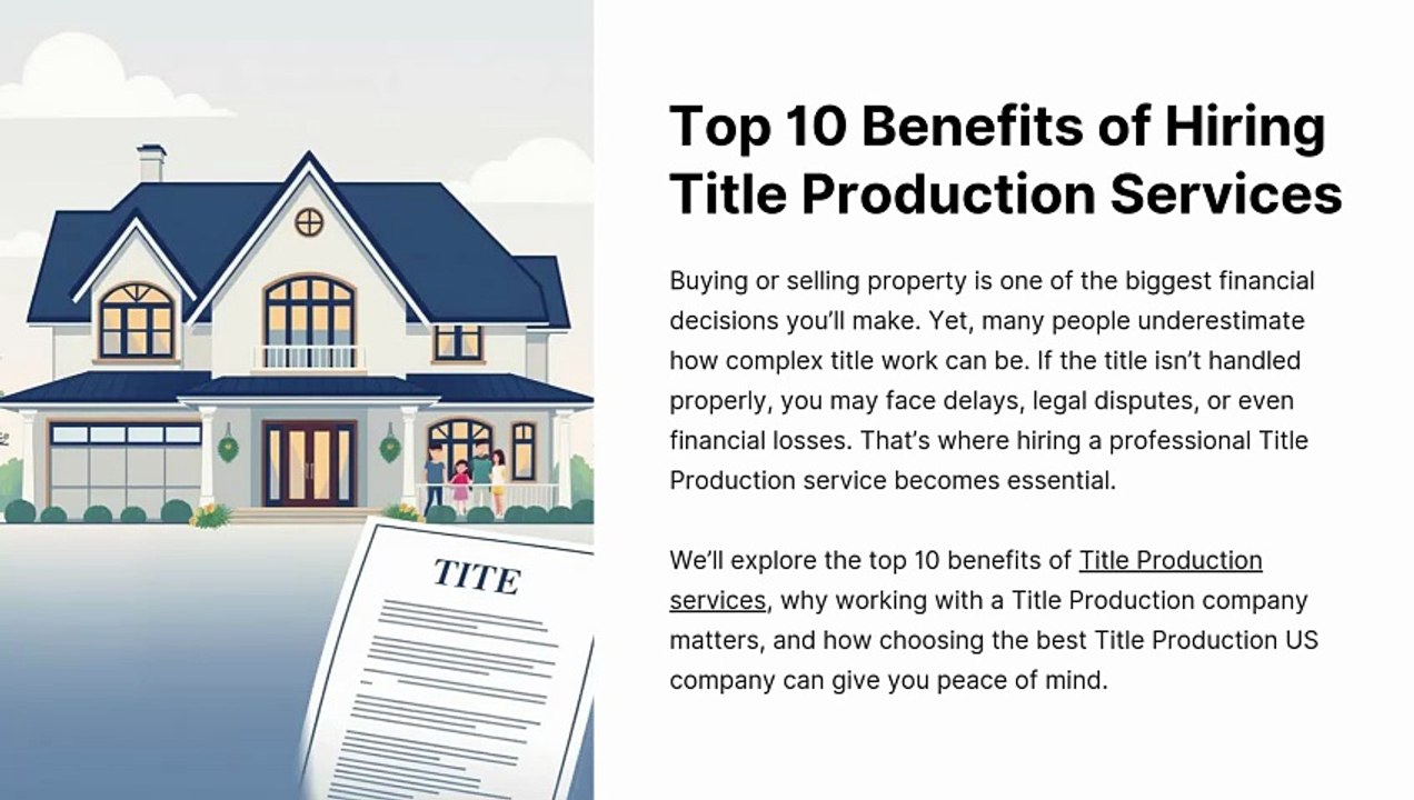 Top 10 Benefits of Hiring Title Production Services