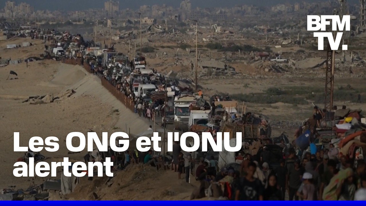 Gaza: les images de la route côtière où des milliers d'habitants fuient Gaza-ville