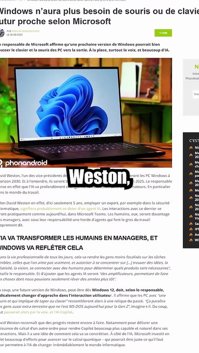 Votre clavier et votre souris : C'est la fin