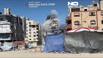 Zniszczenia w Gazie: izraelskie wojsko burzy wieżowce po alertach ewakuacyjnych