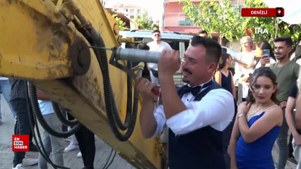 Denizli'de operatör damada, eziyet olsun diye iş makinasını yağlattılar