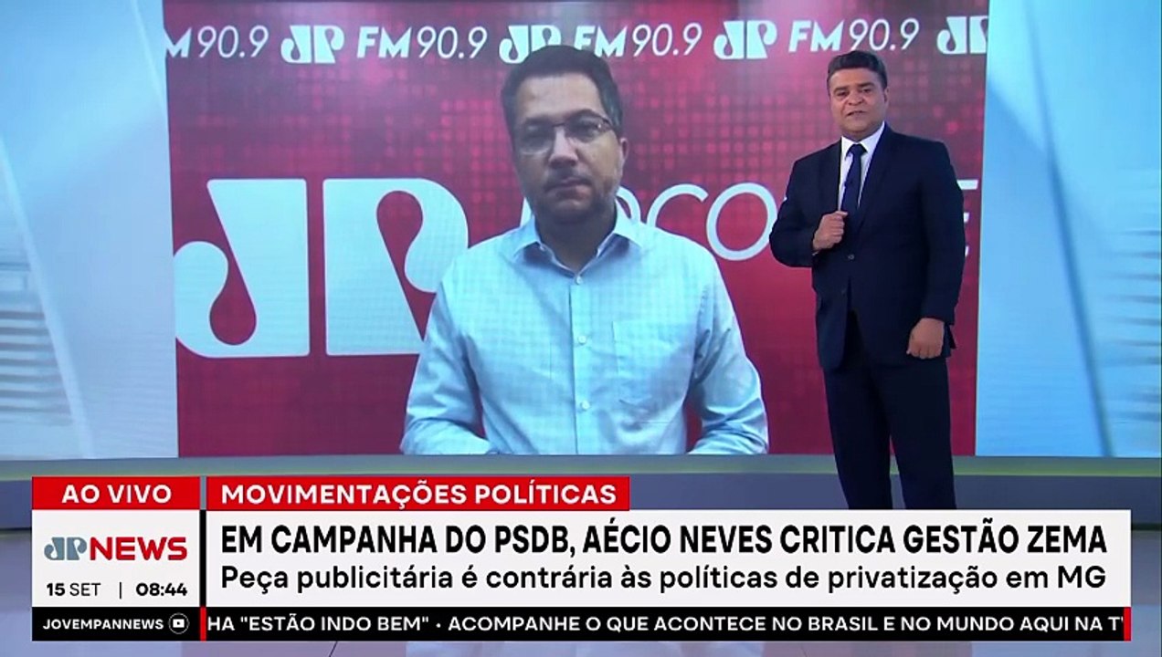 Aécio Neves usa propaganda do PSDB para atacar Romeu Zema