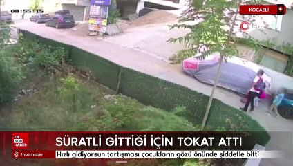 Kocaeli'de hızlı gidiyorsun tartışması çocukların gözü önünde şiddetle bitti