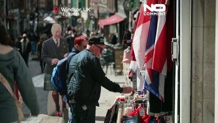 Des drapeaux américains bordent les rues de Windsor avant la visite d'État de Trump