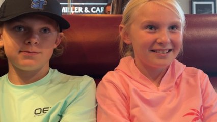 Siblings brim with delight after finding out their next family holiday destination is Ibiza