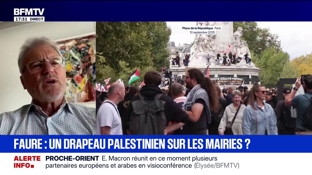 "Ce sont les peuples qui font l'histoire": Bruno Piriou, maire divers gauche de Corbeil-Essonnes, explique pourquoi il a hissé un drapeau palestinien devant la mairie de sa ville