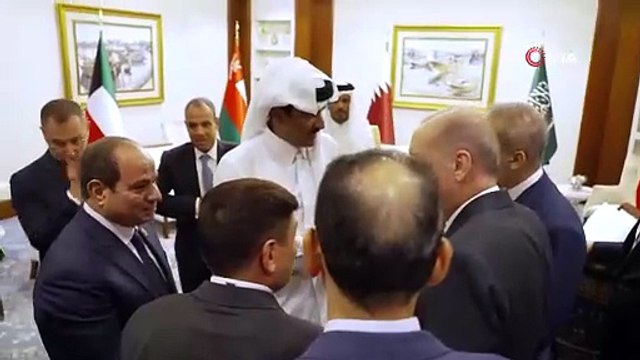 Cumhurbaşkanı Erdoğan, Katar Emiri Şeyh Temim Bin Hamed Al Sani ile görüştü
