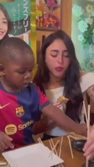 El tierno momento de Nicki Nicole con Keyne el hermano de Lamine