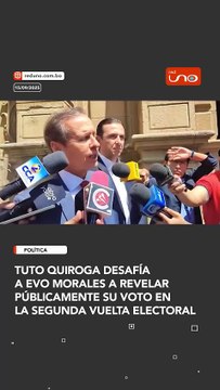 Tuto Quiroga desafía a Evo Morales a revelar públicamente su voto en la segunda vuelta electoral