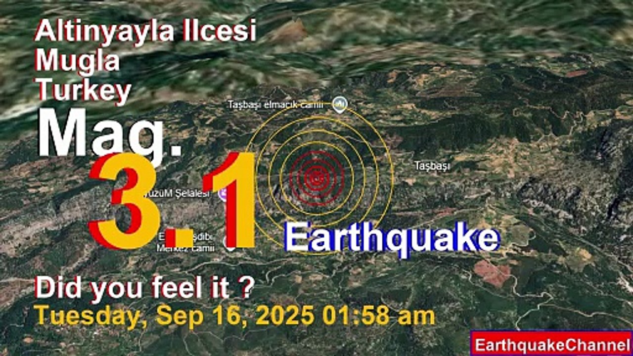 30 km Northwest of Fethiye, Mugla, Turkey Earthquake today now