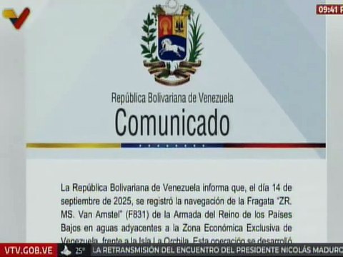 Fragata de Países Bajos navegó exitosamente por la ZEE venezolana mediante acuerdos diplomáticos