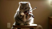 Cat Playing Violin