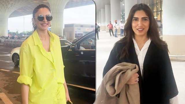 Rakul Preet Singh & Bhumi Pednekar Spotted At Mumbai Airport- - Actresses Who Shared Screen In 'Mere Husband Ki Biwi'