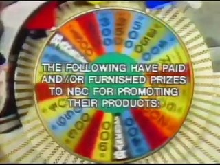 Wheel of Fortune closing credits, 3/15/78
