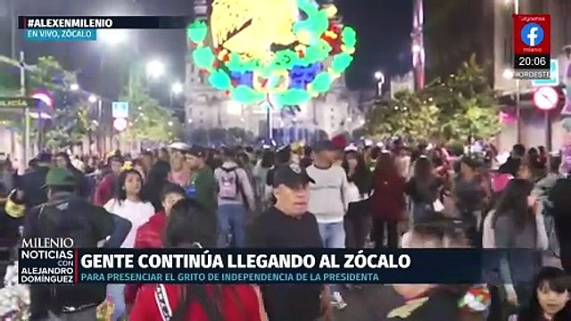 Cientos llegan al Zócalo para el Grito de Independencia de Sheinbaum con saldo blanco