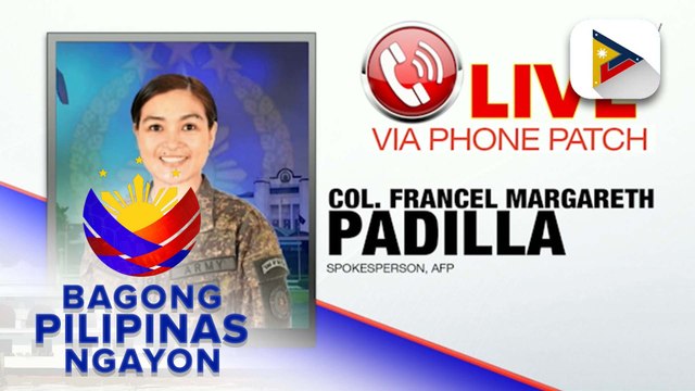 Panayam kay Spokesperson, AFP Col. Francel Margareth Padilla ukol sa itinaas na red alert status para sa mga nakaambang na kilos-protesta