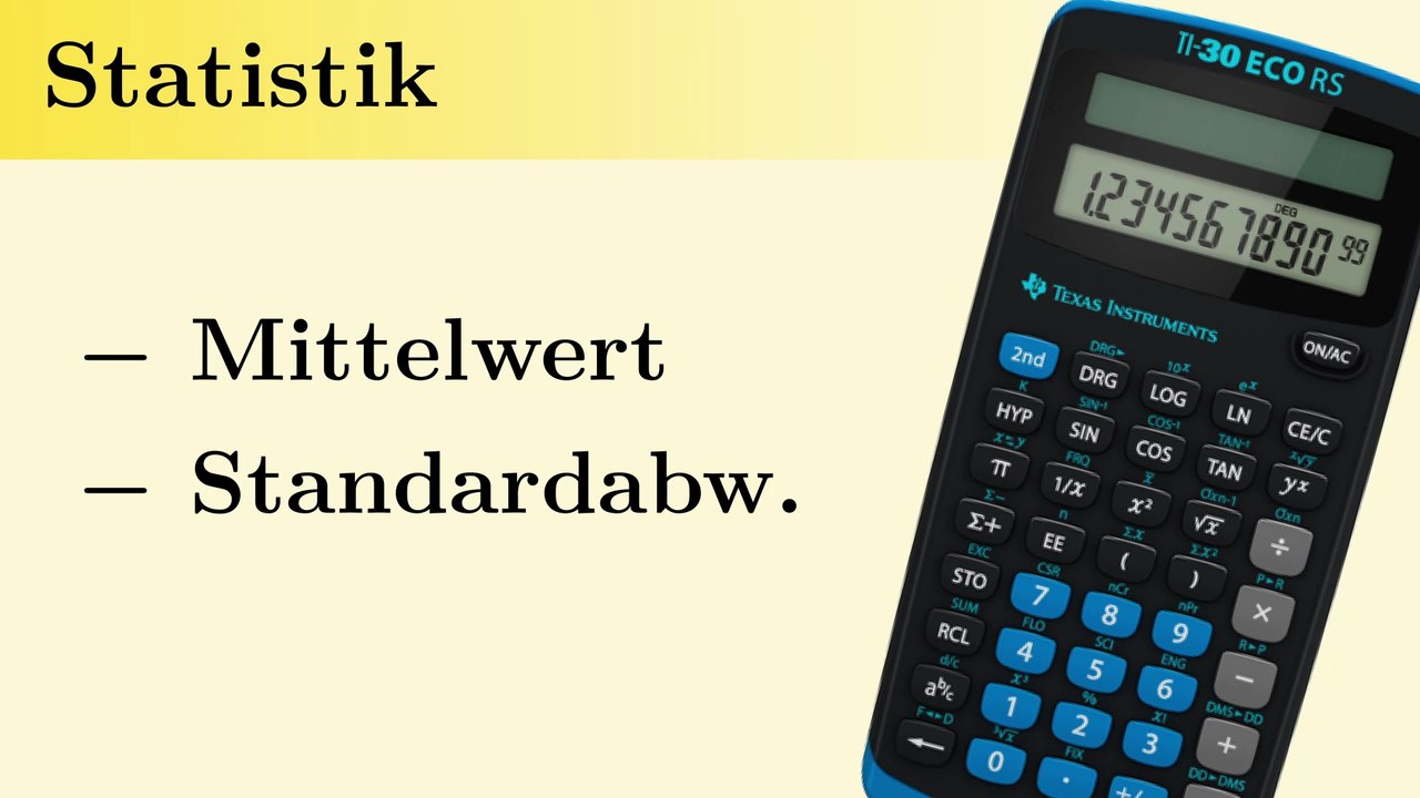 TI-30 ECO RS | Mittelwert und Standardabweichung berechnen