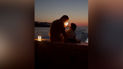 Kıvanç Tatlıtuğ ve oğlu Kurt Efe'nin tekne görüntüleri panikletti