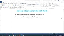 How to Increase or Decrease Font Size in MS Word