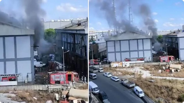 Başakşehir'de sanayi sitesinde korkutan yangın