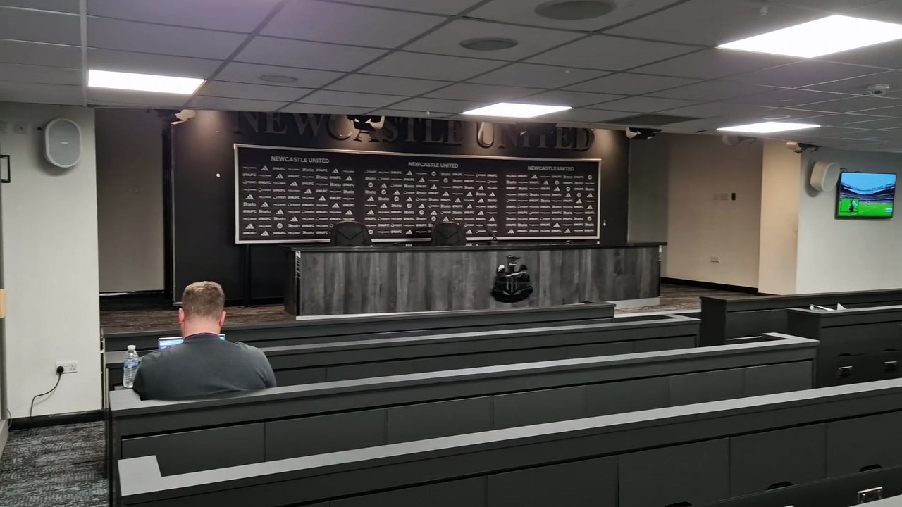 Newcastle United new press conference area ahead of Champions League return