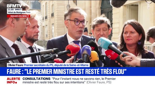 S'il n'est pas prêt à entendre, nous le censurerons , déclare Olivier Olivier Faure après après sa rencontre avec le Premier ministre