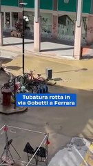 Tubatura rotta in via Gobetti a Ferrara