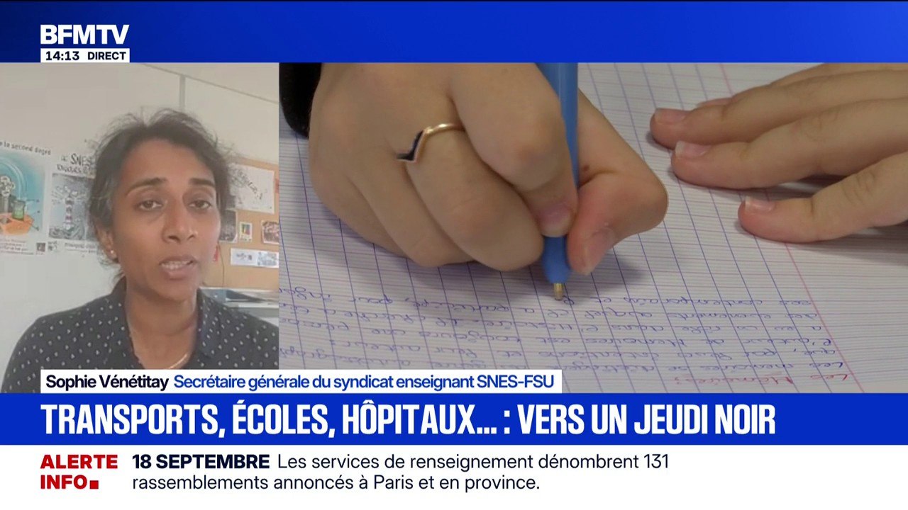 18 septembre: "On manque de tout dans l'Éducation nationale", déplore la secrétaire générale du syndicat enseignant SNES-FSU