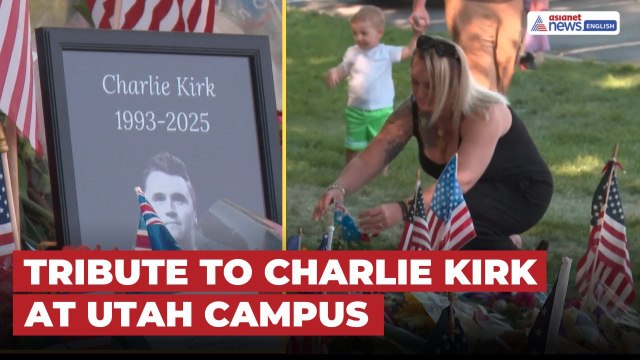 Tributes to Charlie Kirk at Utah Valley University Campus | Mourners Pay Respects