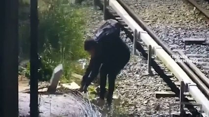 Un intento de robo que rozó la tragedia en la línea Mitre: intentó robar cables, casi se electrocuta y fue detenido