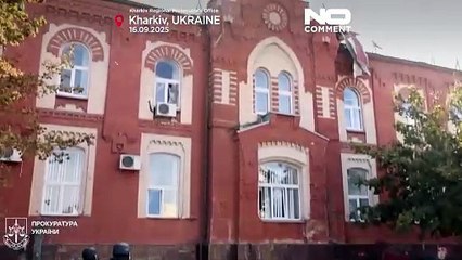 لحظه اصابت پهپاد شاهد به ساختمانی در خارکیف اوکراین