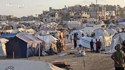 İsrail saldırıları nedeniyle binlerce Filistinli güneydeki Deyr Belah kentine sıkıştı