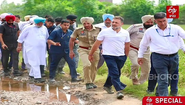 ਪੰਜਾਬ ਦੇ ਹੜ੍ਹ ਪ੍ਰਭਾਵਿਤ ਇਲਾਕਿਆਂ ਪਹੁੰਚੇ ’ਚ ਰਾਹੁਲ ਗਾਂਧੀ, ਵਿਰੋਧੀਆਂ ਨੇ ਸਾਧੇ ਨਿਸ਼ਾਨੇ