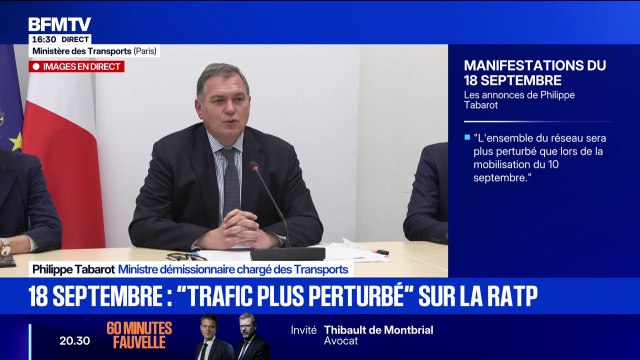 Mobilisation du 18 septembre: Le syndicat majoritaire des contrôleurs aériens a décidé de retirer son préavis pour cette journée , indique le ministre démissionnaire chargé des Transports, Philippe Tabarot