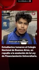 Estudiantes tomaron el Colegio Nacional de Buenos Aires, en repudio a la anulación de la Ley de Financiamiento Universitario.