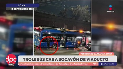Trolebús cae en socavón por fuga de agua en Venustiano Carranza | DPC con Paola Rojas