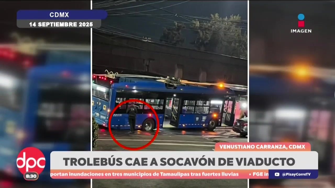 Trolebús cae en socavón por fuga de agua en Venustiano Carranza | DPC con Paola Rojas