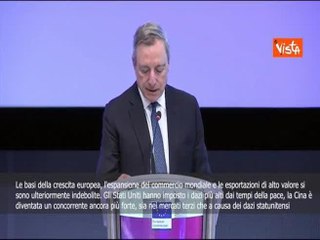 Draghi: Basi crescita Ue indebolite, la Cina concorrente più forte e Usa ha imposto dazi alti