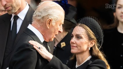 Kate Middleton Warmly Says Goodbye to King Charles with a Kiss on the Cheek and a Curtsy After Royal Funeral