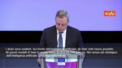 Draghi: Su A.I. divari evidenti, in Ue progressi minimi