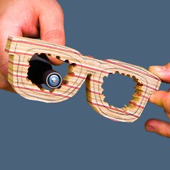 Amazing wooden sunglasses from old skateboard