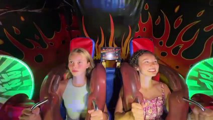 Girls passing Out Funny Slingshot Ride