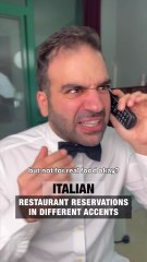 Making a restaurant reservation in different accents